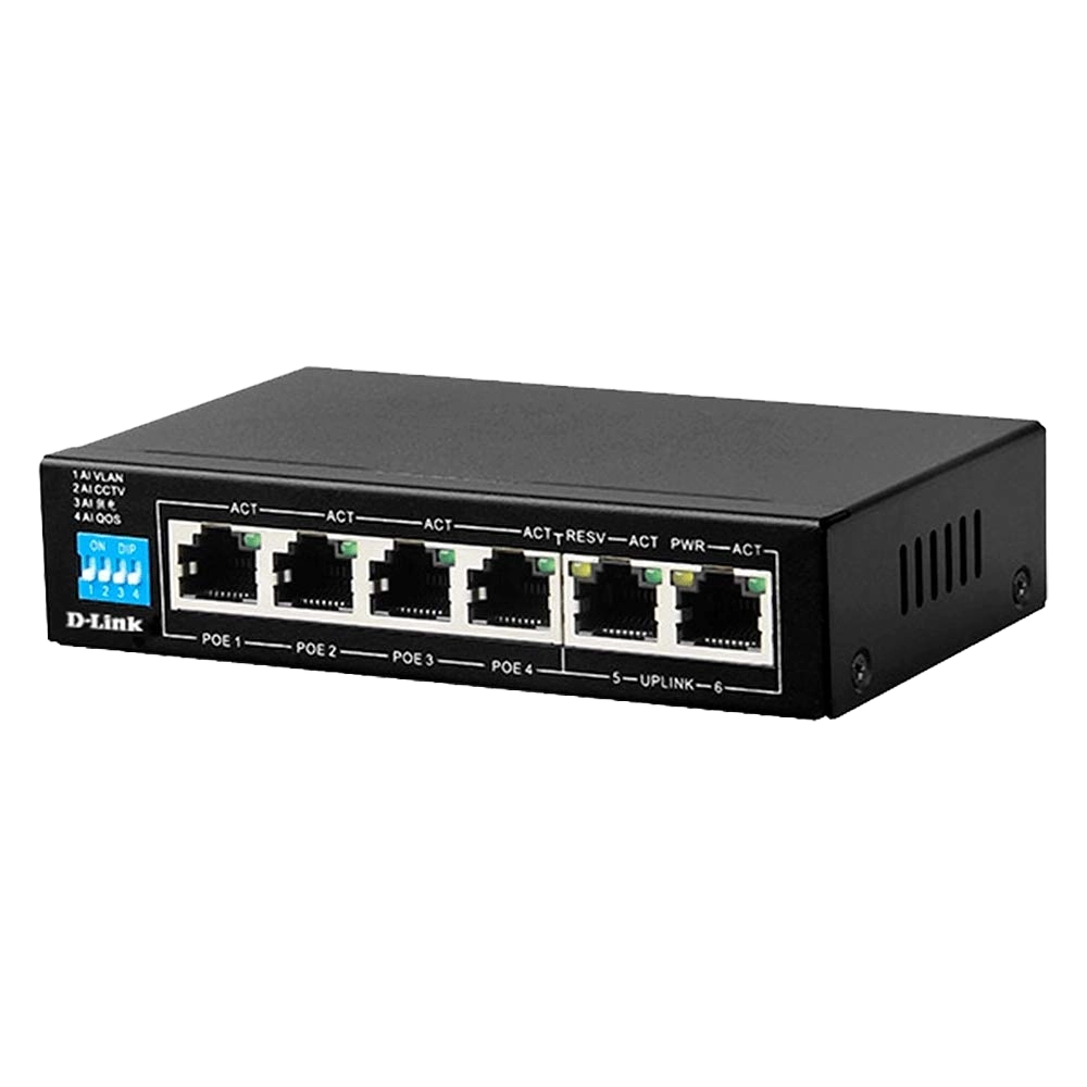 D-Link Poe Switch 4 Port (4 GE + 1 GE + 1 SFP Port) DGS-F1006P-E view 4